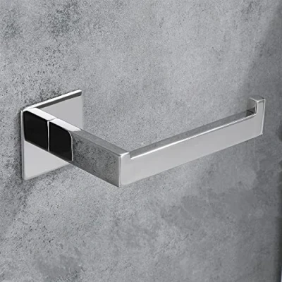 Afbeelding van CCKOLE Toiletpapierhouder zonder boren, 304 chroom roestvrij staal, wc rolhouder, zelfklevend, papierhouder voor badkamer en keuken (chroom zilver, boren)