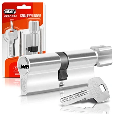 Afbeelding van GERCAR Knopcilinder 40/40, cilinderslot met 5 sleutels, enkel, lengte: 80 mm, A: 40 B: