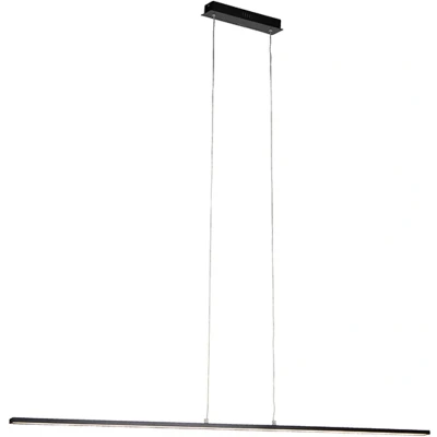 Afbeelding van QAZQA Moderne zwarte hanglamp 150 cm incl. LED Banda