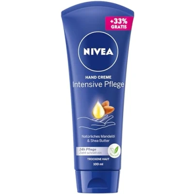 Afbeelding van NIVEA intensieve verzorging handcrème, rijke huidcrème met amandelolie voor hydratatie, huidverzorging de unieke geur (100 ml)