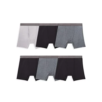 Afbeelding van Fruit of the Loom retroshorts voor heren, Regular been Coolsoft set van 6 zwart/grijs, L