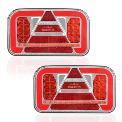 Afbeelding van AOHEWEI 2 Stuks Trailer Achterlichten 12V/24V Super Heldere Waterdichte Richtingaanwijzer Rem Staart Reverse Fog Reflector Lamp voor Vrachtwagen Caravan Van Tractor