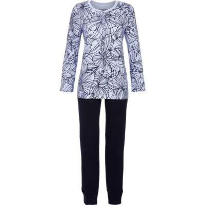 Afbeelding van Ringella pyjama dames katoen blauw