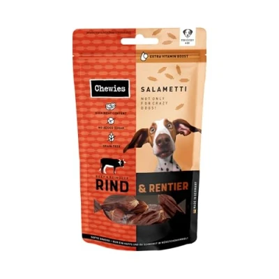 Afbeelding van 8x Chewies Salametti Hondensnack Rund&amp;Rendier 200 gr