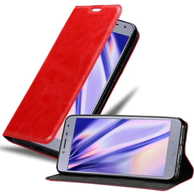 Afbeelding van Cadorabo Hoesje geschikt voor Samsung Galaxy J4 2018 in APPEL ROOD Beschermhoes met magnetische sluiting, standfunctie en kaartvakje Book Case Cover Etui