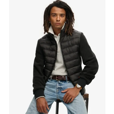 Afbeelding van Superdry Mannen Storm Hybrid Bomberjack van Fleece Zwart Grootte: Xxxl