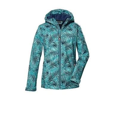 Afbeelding van killtec meisjes Softshelljas/outdoorjas met capuchon KOS 346 GRLS SFTSHLL JCKT, aquaverde, 128, 41888 000