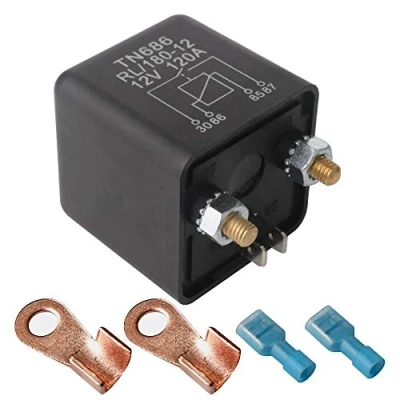 Afbeelding van Gebildet Autorelais voor Auto Vrachtauto Motor Car Starter 12V DC 120Amp Split Charge Relay Schakelaar met 2Pin Voetafdruk+2pcs Terminal