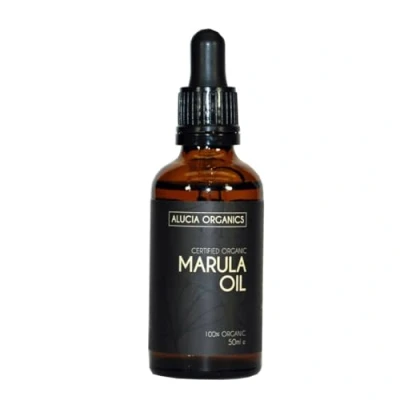 Afbeelding van ALUCIA ORGANICS Gecertificeerde Biologische Marula olie 50ml 100% pure voor gezicht, lichaam en haar natuurlijk, koudgeperst ongeraffineerd veganistisch