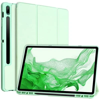 Afbeelding van Beschermhoes voor Galaxy Tab S8+ 2022/S7 FE 2021/Tab S7 Plus 2020, 31,4 cm (12,4 inch), met penhouder en meerdere kijkhoeken (groen)