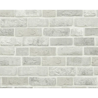 Afbeelding van A.S. Création Vliesbehang Trendwall behang in baksteenoptiek 10,05 m x 0,53 grijs wit Made Germany 371601 37160 1