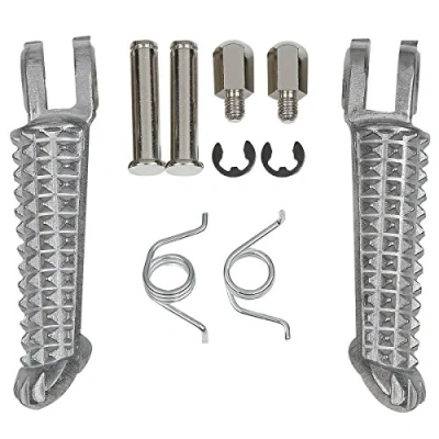 Afbeelding van XMT MOTOR motorfiets bestuurder vooraan voetsteun Peg footrest voor Yamaha YZF R1 1998 2014 R6 1999 2012 R6S 2003 2008 2004 2005 2006 2007 zilver.