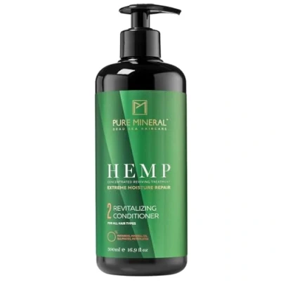 Afbeelding van Pure Mineral Hennep Conditioner voor Revitaliseerd Haar Hydraterend, Versterkend, Dode Zee Mineralen Zonder sulfaten, parabenen, petrolaten 500ml