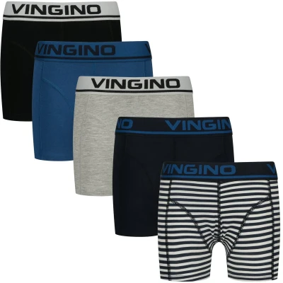 Afbeelding van Vingino boxershort set van 5 blauw/grijs/zwart
