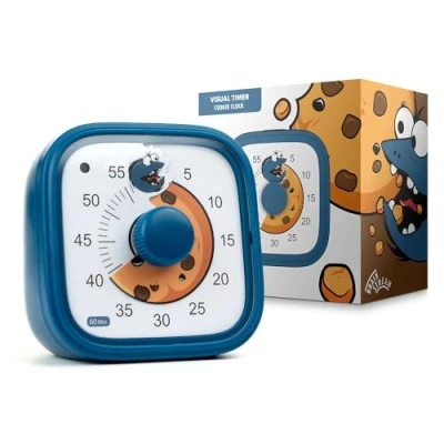 Afbeelding van Cookie Monster Visuele timer voor kinderen, tijdmanagementtool, 60 minuten aftellen, bevordert concentratie en productiviteit, school, spelen, leren, tandenpoetsen, kleurrijk grappig