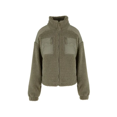 Afbeelding van Urban Classics Fleecejas, Dames, Maat: 3XL, Palegreen