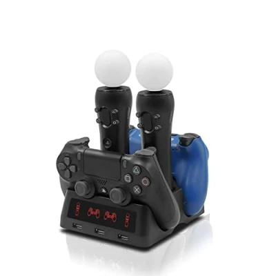 Afbeelding van controller oplader PS4 Laadstation Snelle Oplaadadapter, Multifunctioneel voor Sony PS4/PS4 MOVE/PS4 VR met LED indicator