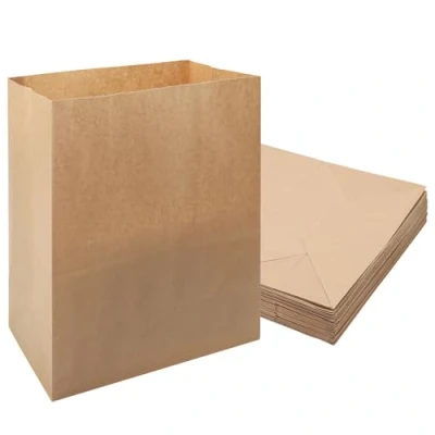 Afbeelding van 50 stuks papieren zakken groot, zakken, bruine broodzakken kraftpapier zakjes,