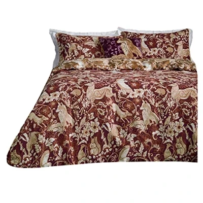 Afbeelding van Paoletti Harewood eenpersoons dekbedovertrekset, Katoen, Ruby
