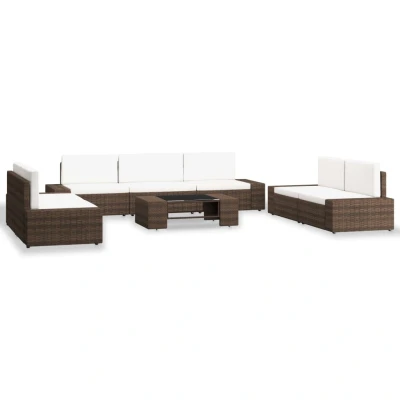 Afbeelding van 8 delige Loungeset poly rattan bruin
