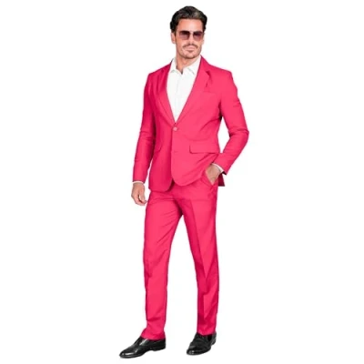 Afbeelding van Widmann Glitter &amp; Glamour Kostuum De Echte Roze Topper Man Large Carnavalskleding Verkleedkleding