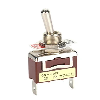 Afbeelding van 5 stuks mini tuimelschakelaars, 2 polig, standen, aan/uit, 15 A, 250 V, met montagegat 12 mm