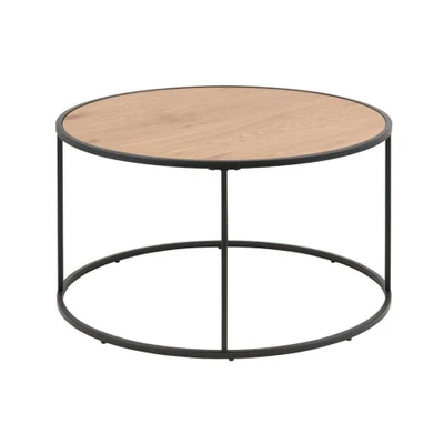 Afbeelding van Ronde salontafel Sabro met wild eiken blad