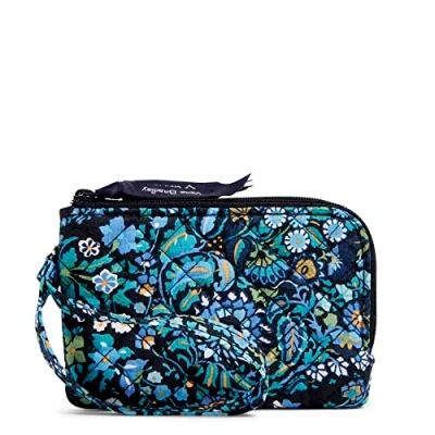 Afbeelding van Vera Bradley Katoenen portemonnee met dubbele ritssluiting en RFID bescherming, Dreamer Paisley gerecycled katoen, eenheidsmaat