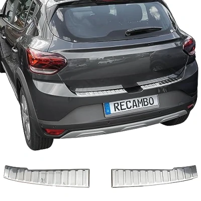 Afbeelding van Bumperbescherming roestvrij staal, chroom, compatibel met Dacia Sandero III, DJF, BJ vanaf 2021, premium kwaliteit van RECAMBO