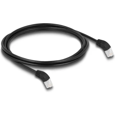 Afbeelding van Delock RJ45 Netzwerkkabel Cat.6A S/FTP 45 nach oben gewinkelt 2 m schw