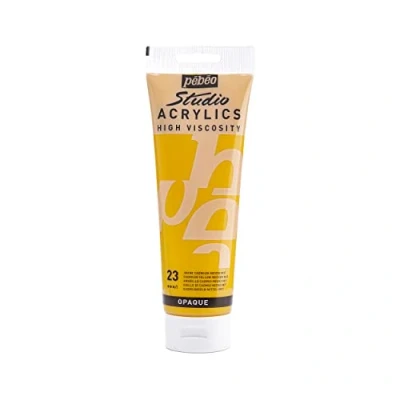 Afbeelding van Pébéo Acryl fijne studio kunststoffen meerlaagse kleur voor je creativiteit acrylverf geel medium imitatie cadmiumgeel 250 ml