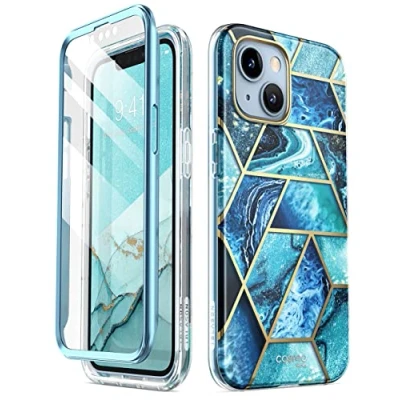 Afbeelding van i Blason Cosmo Series Hoes voor iPhone 14 Plus 5G 6,7 inch (2022 Release), Slim Full Body Stijlvolle beschermhoes met geïntegreerde displaybescherming (Oceaan)