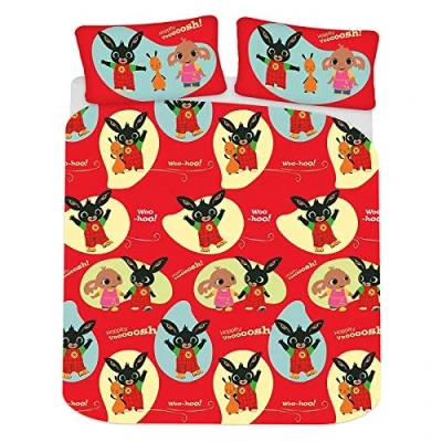 Afbeelding van BING Bunny 2 persoons dekbedovertrek 200 x cm. tweepersoons dekbed dubbelzijdig te gebruiken blauw en rood