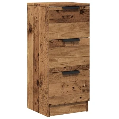 Afbeelding van Dressoir 30x30x70 cm bewerkt hout oud houtkleurig