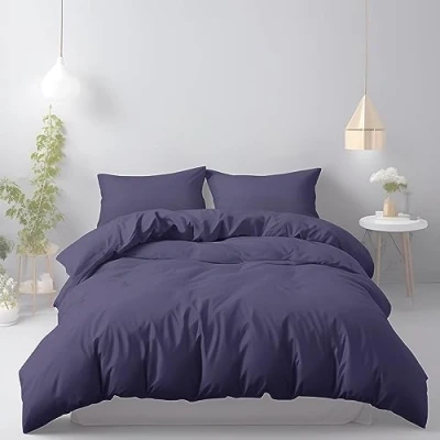 Afbeelding van LivinEase Geborstelde Microvezel 240x220cm Dekbedovertreksets 100 GSM Marineblauw Dekbedovertrek Met 2 Kussensloop (65 x 65 cm) Hotelkwaliteit Hypoallergeen, Onderhoudsvriendelijk en Comfortabel