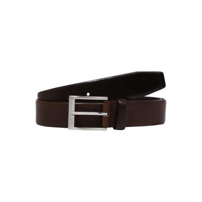 Afbeelding van HUGO BOSS heren Erron riem van leer in de kleur Donkerbruin, maat: 85 cm