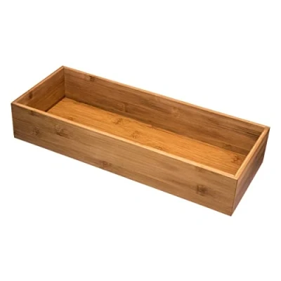 Afbeelding van Bestekbak/keuken organizer 1 vaks Tidy Smart bamboe 38 x 15 7 cm Bestekbakken