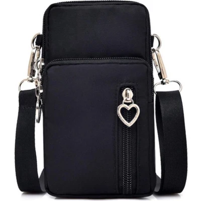 Afbeelding van Crossbody Tas Schoudertas Telefoontasje &amp; Portemonnee Heuptas Mini Bag Vrouwen Zwart