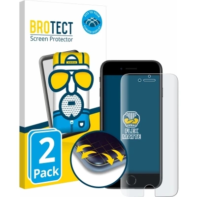 Afbeelding van BROTECT Volledige bedekking Matte Scherm Beschermer (2 Stuk, Apple iPhone SE), Smartphone beschermfolie, Grijs