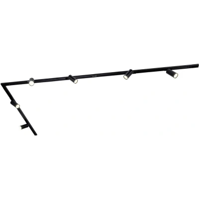 Afbeelding van Ledvion LED Railverlichting 3M + 6 Railspots (5W, 2700K, Zwart, Dimbaar), 1 Fase Railarmatuur, Railverlichtingsarmatuur, Railspot Armatuur