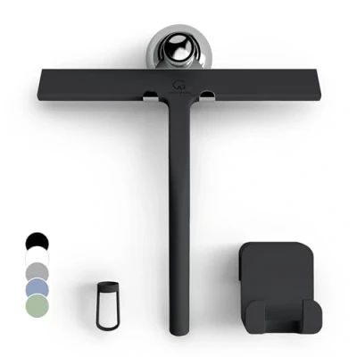 Afbeelding van Blumfeldt Blaze douchewisser ruitentrekker vloertrekker raamtrekker ramenwisser 23 cm met 3 houders siliconen roestvrijstalen kern ergonomisch anti slip modern design
