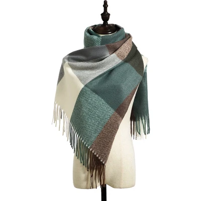 Afbeelding van Sjaal Lattice Weave Groen + Coffee