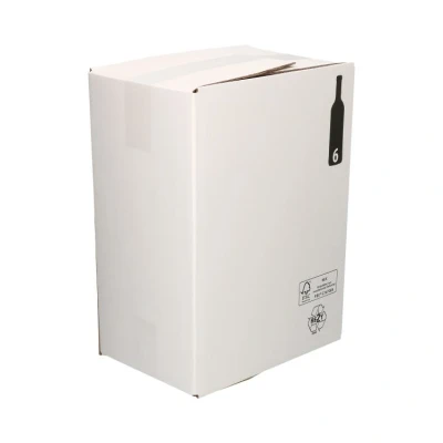 Afbeelding van Flesverpakking + Kartonnen Interieur voor 6 Flessen 28x19x36cm Wit