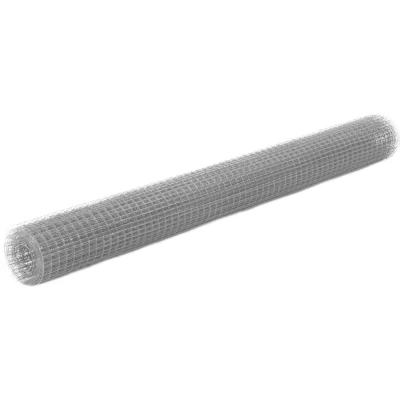 Afbeelding van vidaXL Kippengaas 10x1,5 m staal met PVC coating grijs