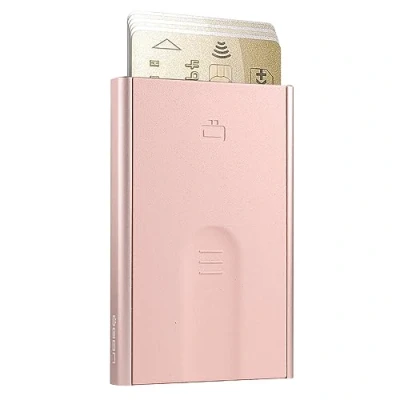 Afbeelding van Ögon Designs Slider Pasjeshouder 6 pasjes Aluminium Creditcardhouder RFID Anti Skim Roze