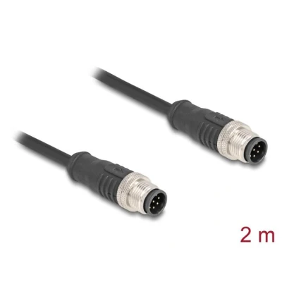 Afbeelding van Delock M12 Kabel A kodiert 8 Pin Stecker zu PVC 2 m HQ produ