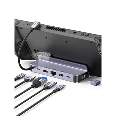 Afbeelding van UGREEN Steam Deck Dock 6 IN 1 USB C Docking Station met C/USB A Poorten, 4K 60Hz HDMI, Ethernet, PD 100W, Compatibel MacBook Air/Pro, iPad Pro/Air, Surface Pro/Go, Galaxy S23/S22 usw.
