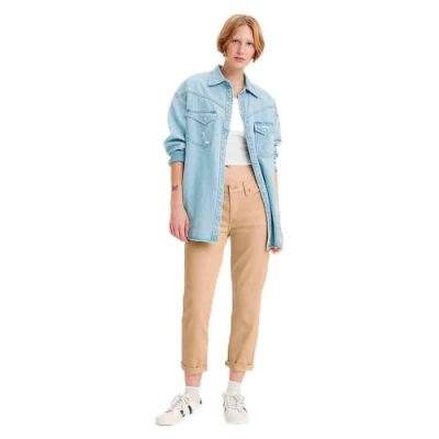 Afbeelding van Levi&#039;s Dames Mid Rise Boyfriend Jeans, Unbasic kaki keperstof, 26W / 27L