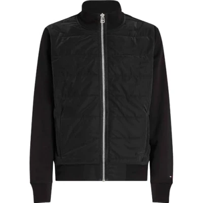 Afbeelding van Tommy Hilfiger Heren MIX MEDIA Zip THRU STAND CLR MW0MW35543, Through Sweatshirt, Zwart, L, Zwart (zwart), L