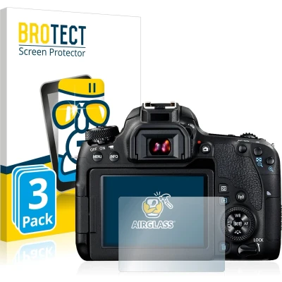 Afbeelding van BROTECT Screenprotector voor Canon EOS 77D Folie Beschermfolie Beschermglas transparant (3 Stuks)